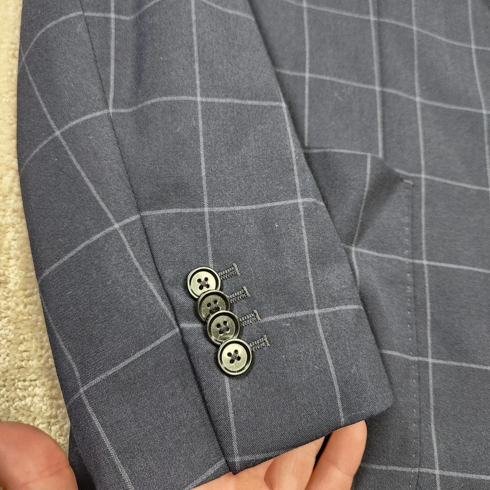 Banana Republic Blazer Men 44R Slim Fit Smart Weight Performance Wool Blend Navy